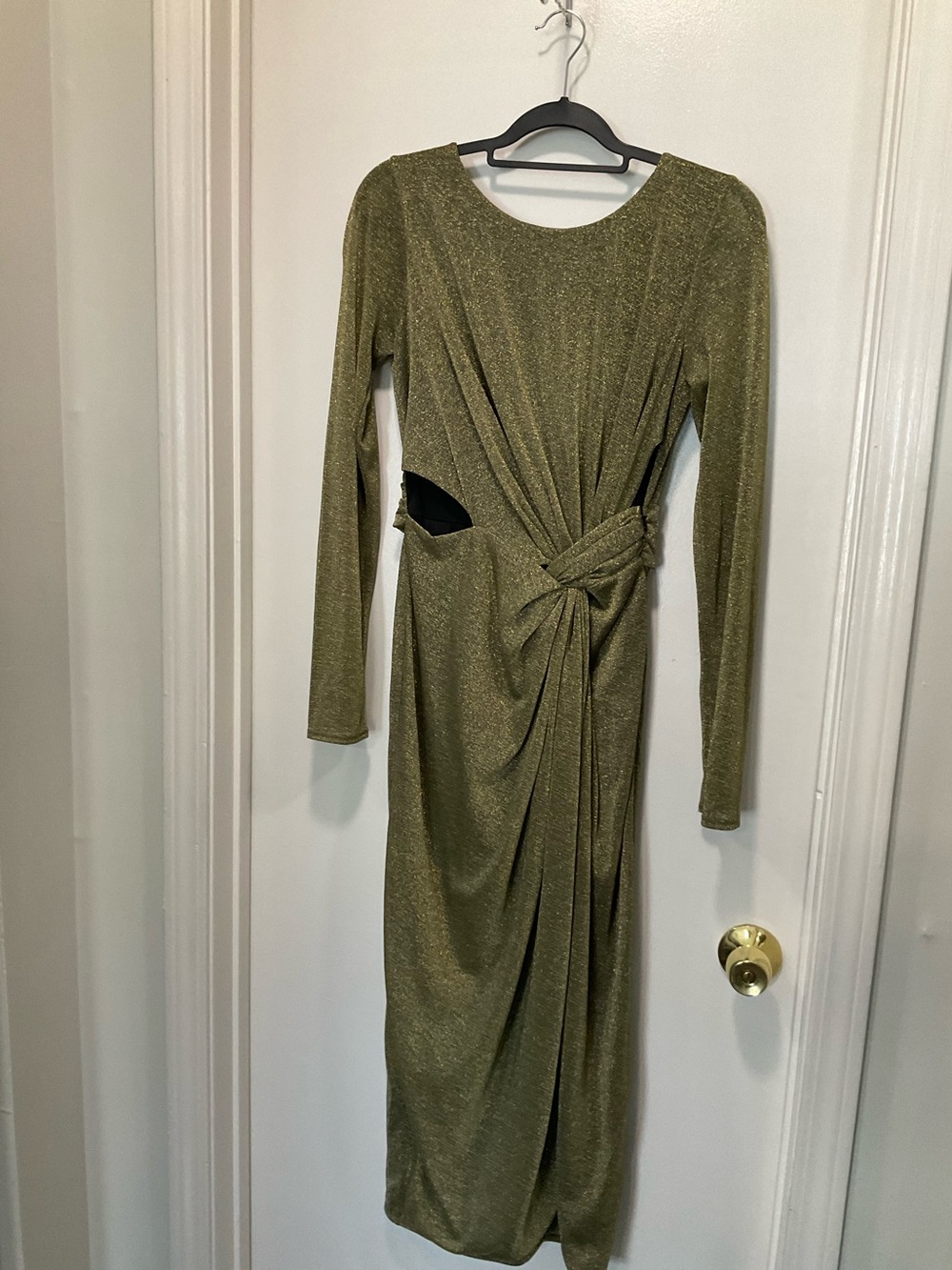 RACHEL Rachel Roy Olive Green Long Sleeve Maxi Dress